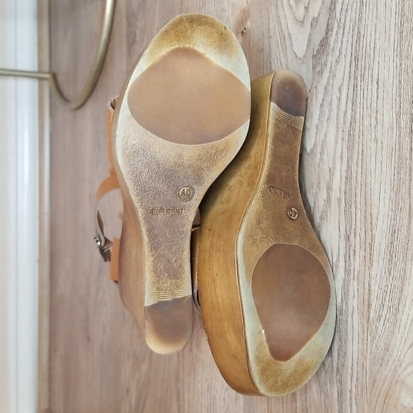 Steve Madden Womens Belma Open Toe Brown Platform Leather Wedge Heels Size 9 - Picture 8 of 15